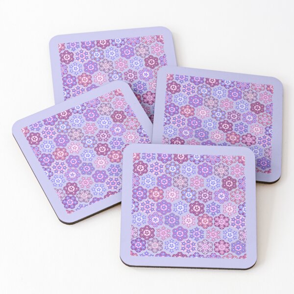 Item preview, Melliflowery Rhododendrons Pinks and Purples on Pale Blue designed and sold by Art in My Loft.
