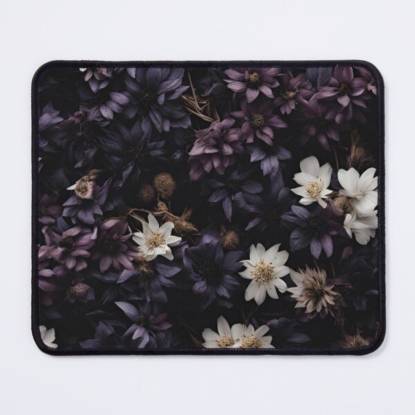 Item preview, Dark flowery bunch of little flowers in black, purple and white shades - dark academia goth girly dried designed and sold by Fantasy Cache.