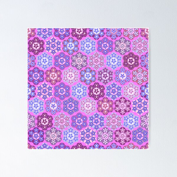 Item preview, Melliflowery Rhododendrons Pinks and Purples on Hot Pink designed and sold by Art in My Loft.