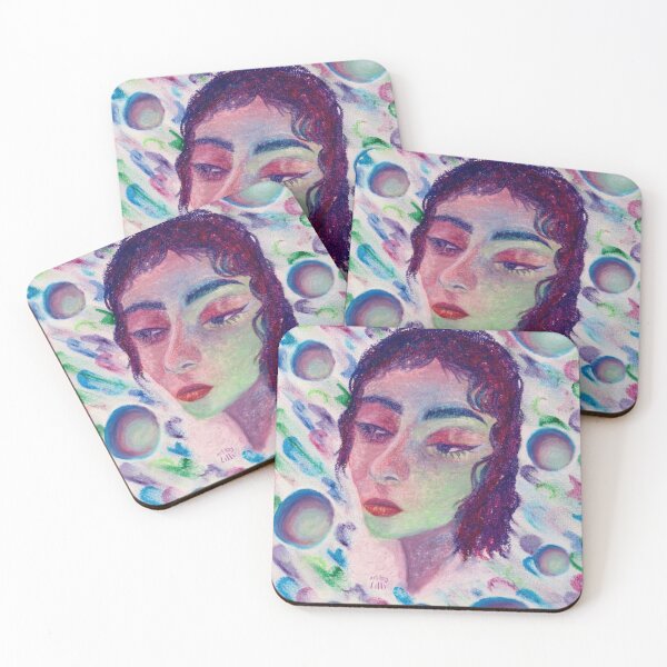 Item preview, Bubbles Portrait - Oil Pastel designed and sold by aartbylilli.