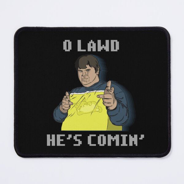 Item preview, O LAWD HE'S COMIN' FAT CAT BIG GUY FAN designed and sold by Madjack Tees Kiwi SuperStore.