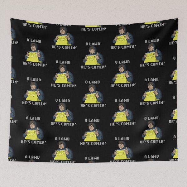 Item preview, O LAWD HE'S COMIN' FAT CAT BIG GUY FAN designed and sold by Madjack Tees Kiwi SuperStore.
