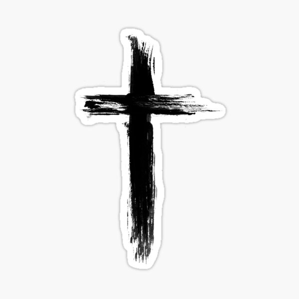 Christian Cross - Artistic Lines Sticker