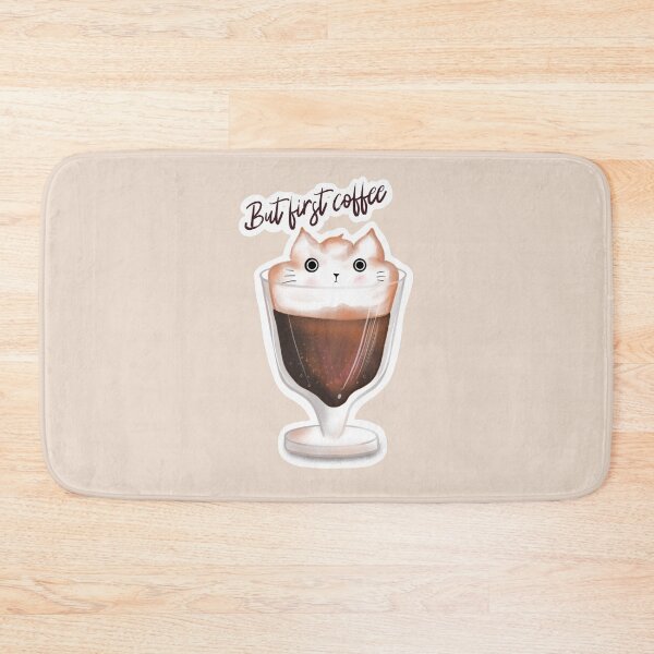 Item preview, Funny hand draw illustration with coffee looking like cat designed and sold by Makitsu Neko.