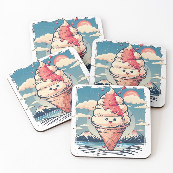 Item preview, Kawaii Japanese style Icecream Food Illustration designed and sold by nomiraclehere.