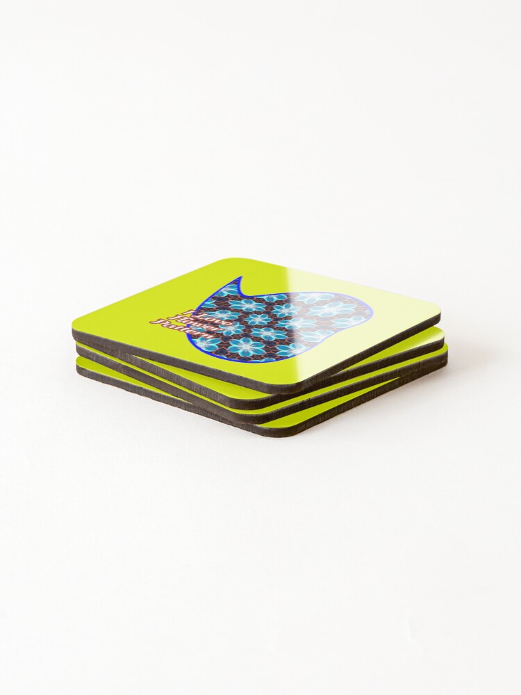 Thumbnail 4 of 5, Coasters (Set of 4), Abstract Blue Flowers Pattern designed and sold by Patternflower.