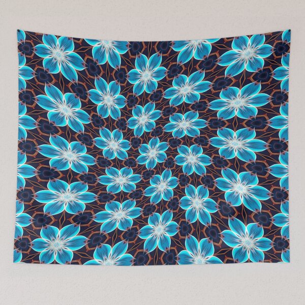 Item preview, Abstract Blue Flowers Pattern designed and sold by Patternflower.