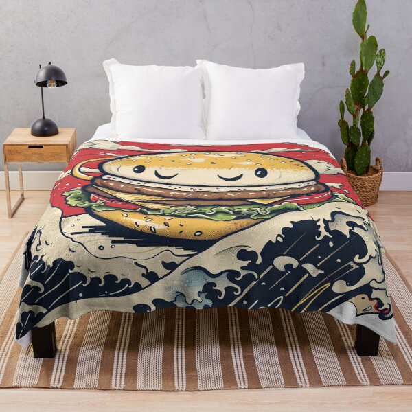 Item preview, Kawaii Japanese style Burger Food Illustration designed and sold by nomiraclehere.