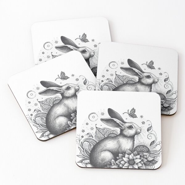 Item preview, bunny surrounded by flowers and butterflies designed and sold by Kinia1982.