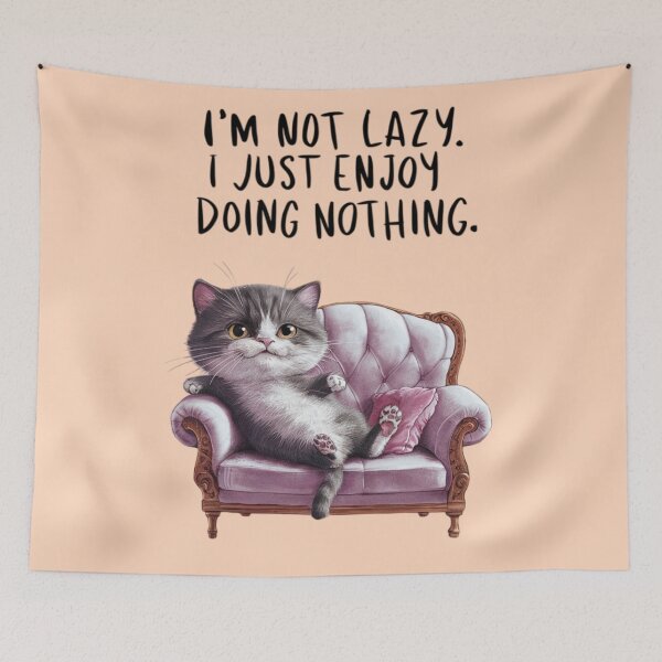 Item preview, CAT - I'M NOT LAZY. I JUST ENJOY DOING NOTHING. designed and sold by 123ks.