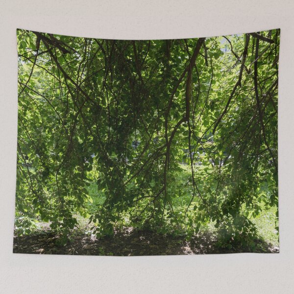 Item preview, Biophilic Leaf Curtain with Unripe Mulberries designed and sold by Georgia Mizuleva.