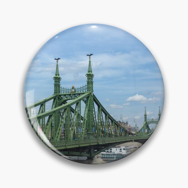 Item preview, Green metal bridge in Budapest designed and sold by pietrofoto.