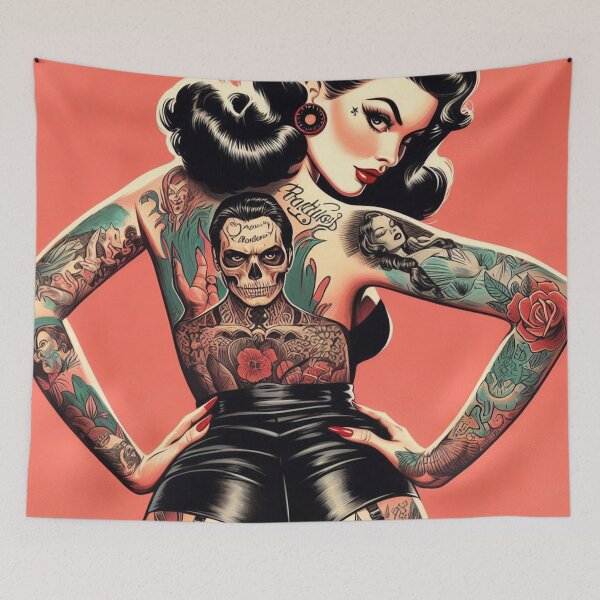 Item preview, Retro Sexy Tattoo Pin-up designed and sold by PulpVintage.