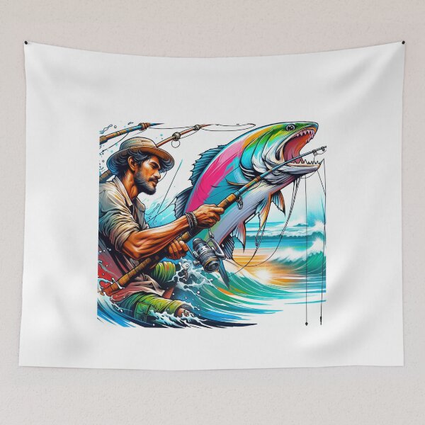 Item preview, a fisherman who caught a big fish, a boat, designed and sold by Kinia1982.