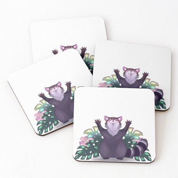 Item preview, Cute, happy racoon with plants designed and sold by HaniPuh.