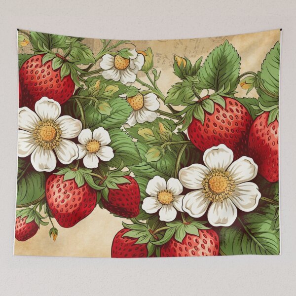 Artikelvorschau, Erdbeeren Botanischer Druck Aquarell entworfen und verkauft von Tammy Marie Russell.