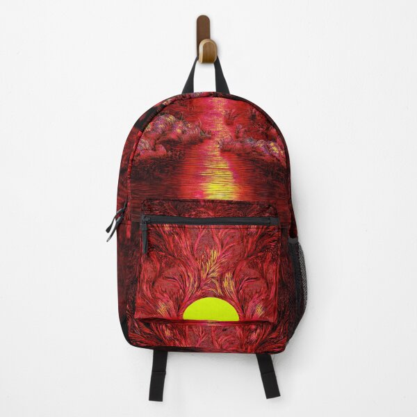 Item preview, The atmosphere of the festival, a psychedelic sea, bathed in the rays of the setting sun - red, black, orange designed and sold by My-fake-places.