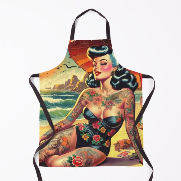 Item preview, Retro Summer Inked Girl designed and sold by PulpVintage.