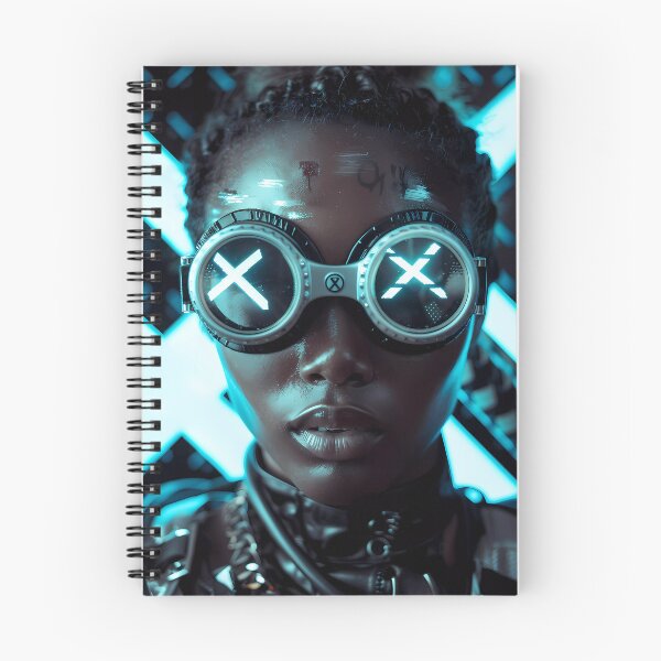Item preview, “Subterfugitive Ethereal Cybergoth Afrofuturist X-Marked Girl” designed and sold by Art-Vortex-fr.