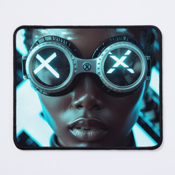Item preview, “Subterfugitive Ethereal Cybergoth Afrofuturist X-Marked Girl” designed and sold by Art-Vortex-fr.