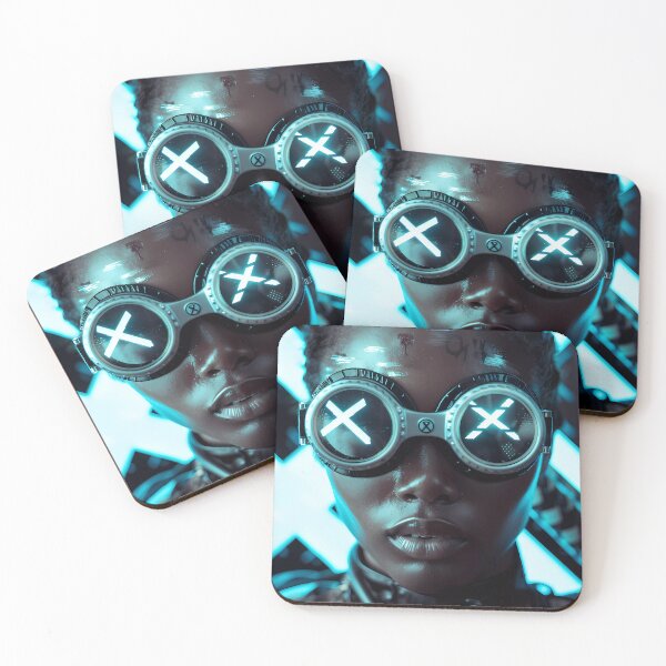 Item preview, “Subterfugitive Ethereal Cybergoth Afrofuturist X-Marked Girl” designed and sold by Art-Vortex-fr.