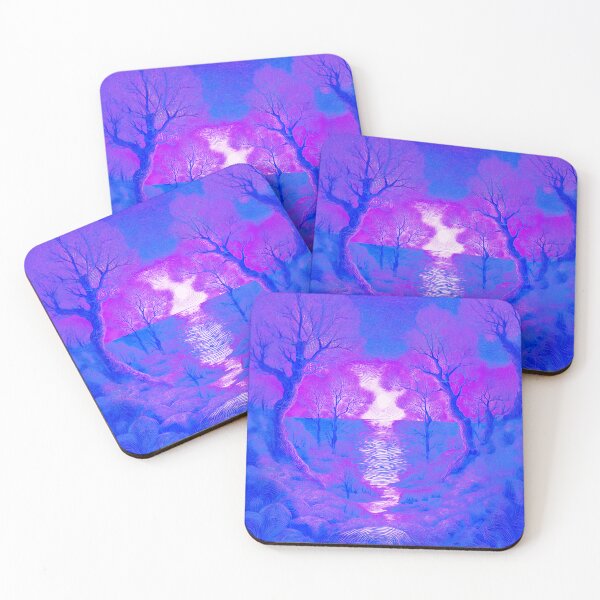 Item preview,  The atmosphere of the festival, a psychedelic forest, bathed in the sea and the setting sun -shades of navy blue and purple/1 designed and sold by My-fake-places.