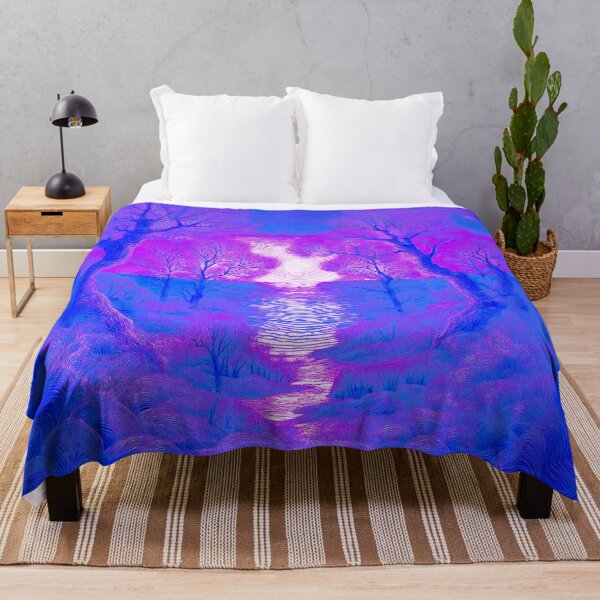 Item preview, The atmosphere of the festival, a psychedelic forest, bathed in the sea and the setting sun -shades of navy blue and purple/1 designed and sold by My-fake-places.