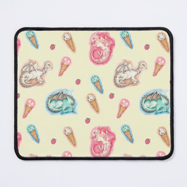 Item preview, Ice Cream Dragons on vanilla background designed and sold by Katy Jones.