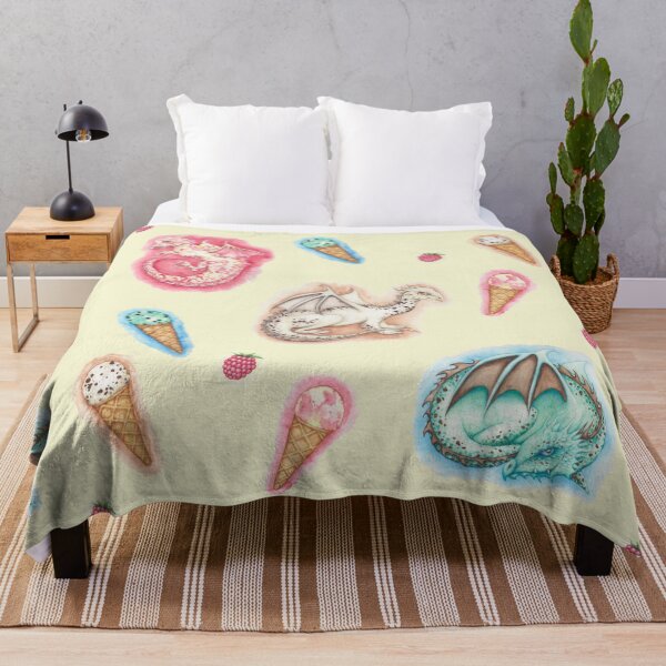 Item preview, Ice Cream Dragons on vanilla background designed and sold by Katy Jones.