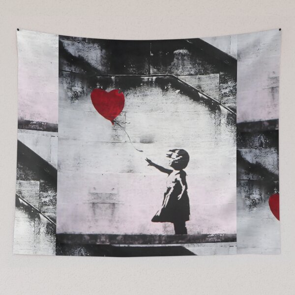 Artikelvorschau, Banksy Graffiti - Mädchen mit einem roten Ballon, Street Art entworfen und verkauft von InnaPo ⭐⭐⭐⭐⭐.