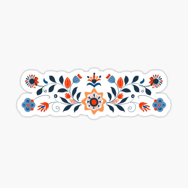 Item preview, Scandinavian-inspired folk art blue and red designed and sold by xiao xuans.
