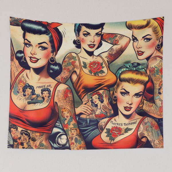 Item preview, Retro Tattooed Girls designed and sold by PulpVintage.