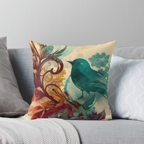 Artikelvorschau, Vintage Blauer Vogel Floral Botanischer Druck entworfen und verkauft von Tammy Marie Russell.
