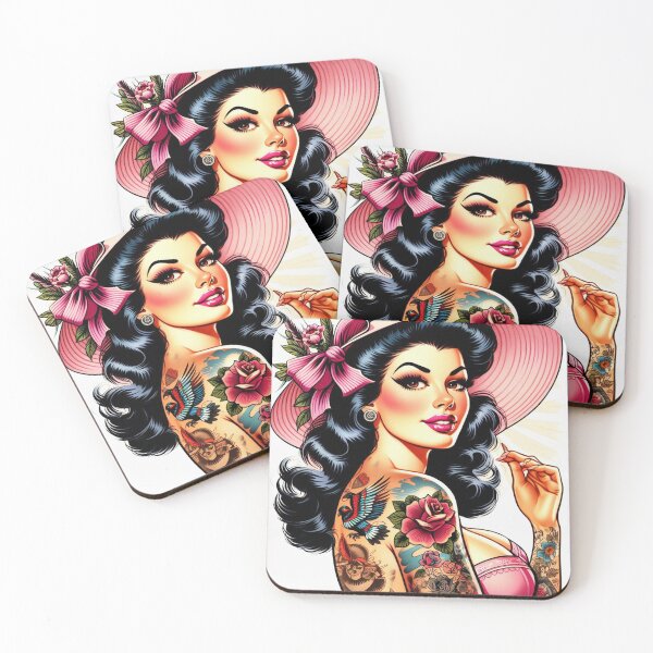 Item preview, Cute Tattoo Girl designed and sold by PulpVintage.