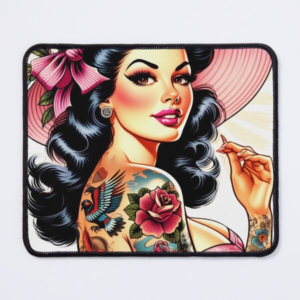 Item preview, Cute Tattoo Girl designed and sold by PulpVintage.