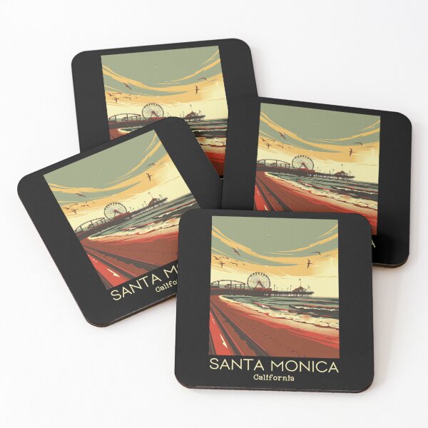 Item preview, A Vintage Travel Art of Santa Monica - California - US designed and sold by GoodOldVintage.