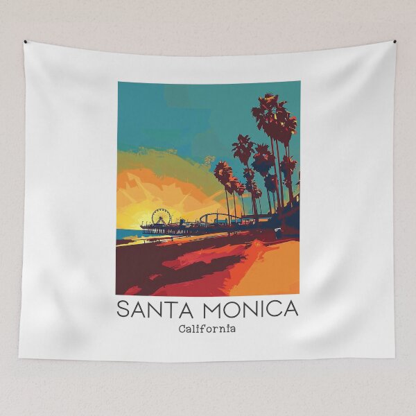 Item preview, A Vintage Travel Art of Santa Monica - California - US designed and sold by GoodOldVintage.