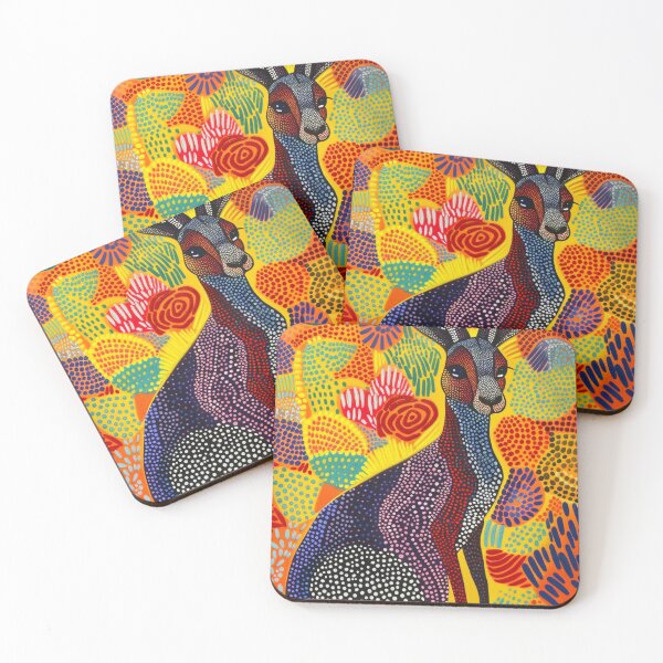 Item preview, Aboriginal Australian Kangaroo dot art roo artwork designed and sold by anins-azuree.