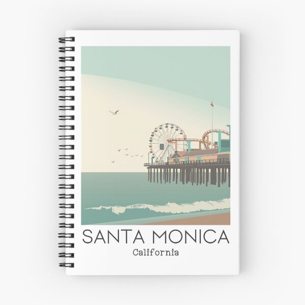 Aperçu de l'œuvre Un art de voyage vintage de Santa Monica - Californie - États-Unis créée et vendue par GoodOldVintage.