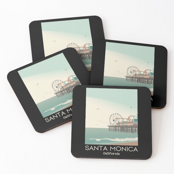 Item preview, A Vintage Travel Art of Santa Monica - California - US designed and sold by GoodOldVintage.