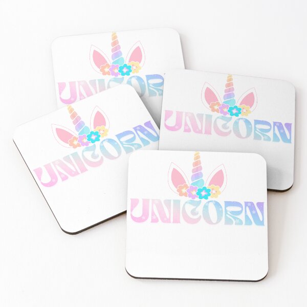 Item preview, Cute Pink, Purple, Light blue Unicorn Text with Cute Horn  designed and sold by SEVENPRINTS.
