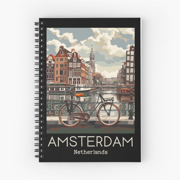 Item preview, A Vintage Travel Illustration of Amsterdam - Netherlands designed and sold by GoodOldVintage.