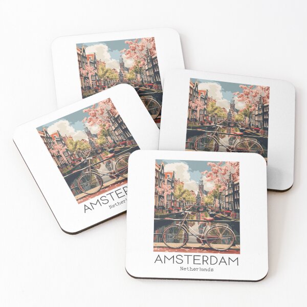 Item preview, A Vintage Travel Illustration of Amsterdam - Netherlands designed and sold by GoodOldVintage.