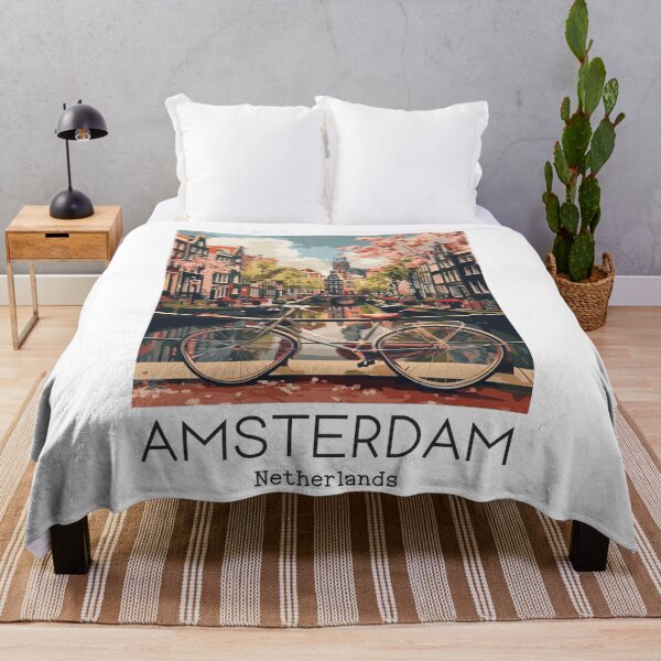 Item preview, A Vintage Travel Illustration of Amsterdam - Netherlands designed and sold by GoodOldVintage.