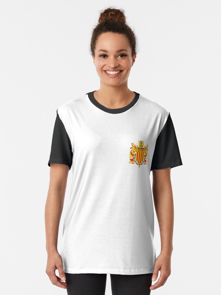 Alternate view of Coat of arms of Catalonia, Escudo de armas de cataluña, Coat of arms, arms, crest, blazon, cognizance, childrensfun, purim, costume Graphic T-Shirt