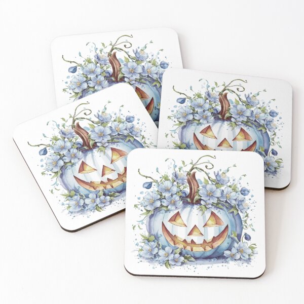 Item preview, blue flowers jack-o'-lantern designed and sold by jkrphoto.