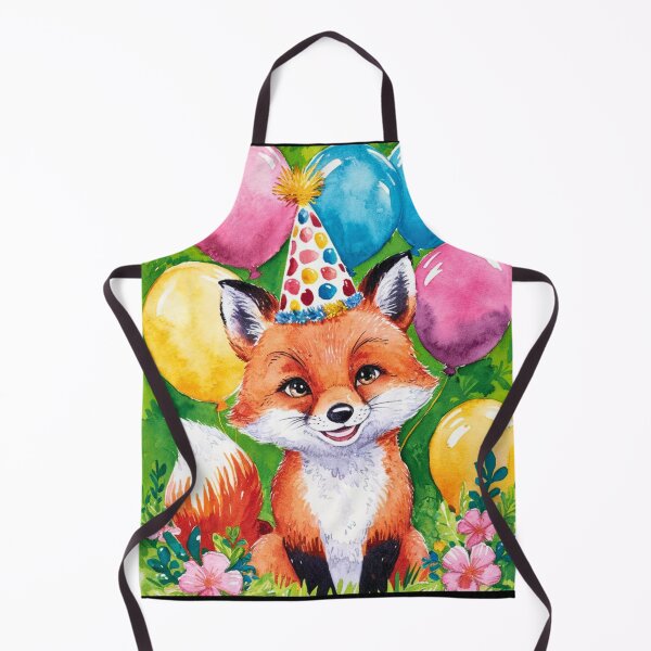 Item preview, Birthday Celebration. Birthday Fox. Adorable fox, birthday balloons, watercolor fox, fox drawing, floral fox designed and sold by FoxVibes.