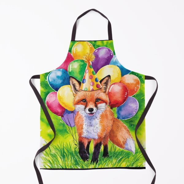 Item preview, Birthday Celebration. Birthday Fox. Adorable fox, birthday balloons, watercolor fox, fox drawing, floral fox designed and sold by FoxVibes.