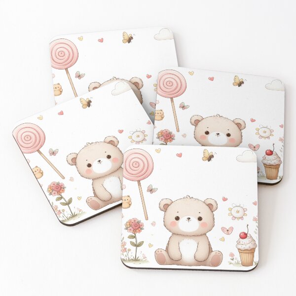 Item preview, Bear sitting with candies and ice cream.  designed and sold by MigWhimsy.