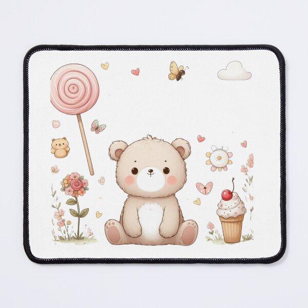 Item preview, Bear sitting with candies and ice cream. designed and sold by MigWhimsy.